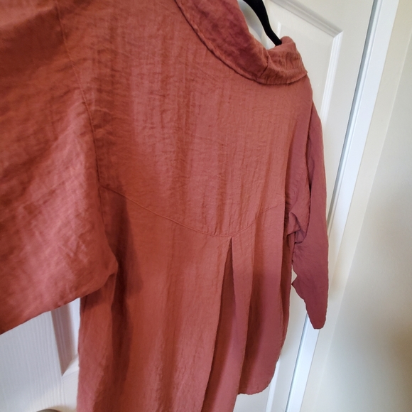 CMC Dusty Mauve Cowl Neck Loose Fit Half Sleeve Blouse Women's Size XL - Picture 6 of 8